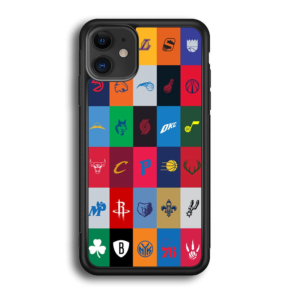 NBA Team Logos iPhone 12 Case-Phone Case-Rubber Black (2D Case)-Altracase