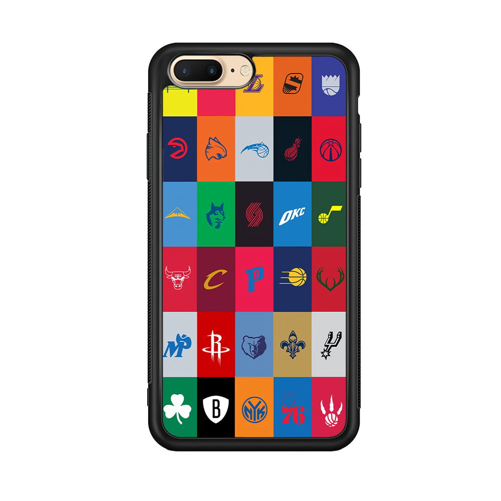 NBA Team Logos iPhone 7 Plus Case-Phone Case-Rubber Black (2D Case)-Altracase