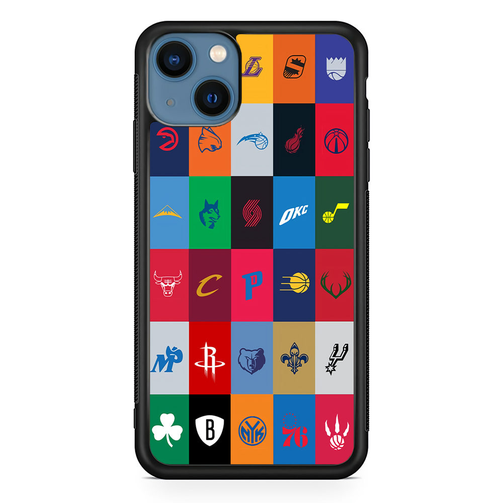 NBA Team Logos iPhone 13 Mini Case-Phone Case-Rubber Black (2D Case)-Altracase