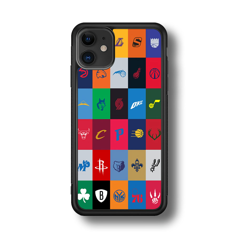 NBA Team Logos iPhone 11 Case-Phone Case-Rubber Black (2D Case)-Altracase