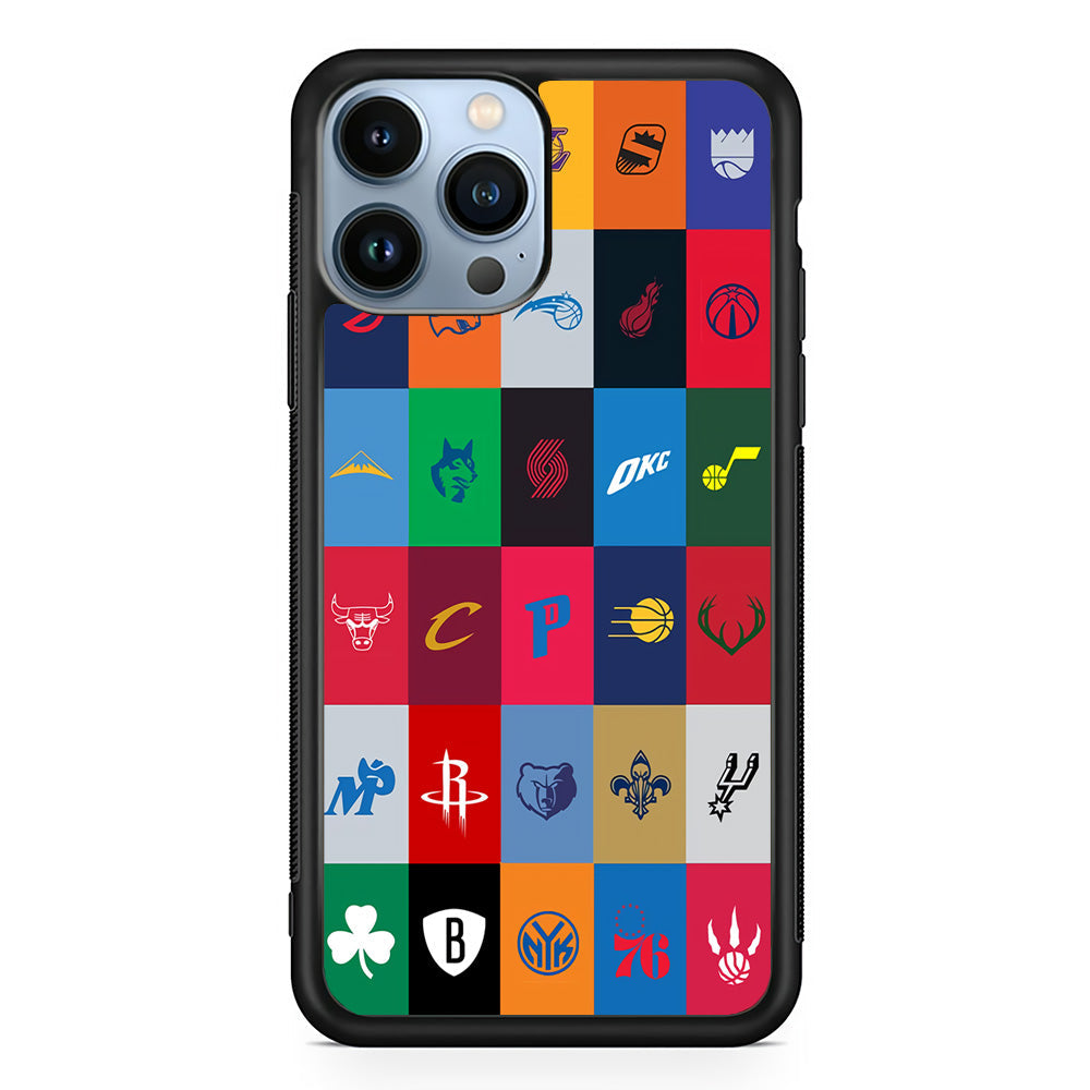 NBA Team Logos iPhone 13 Pro Case-Phone Case-Rubber Black (2D Case)-Altracase