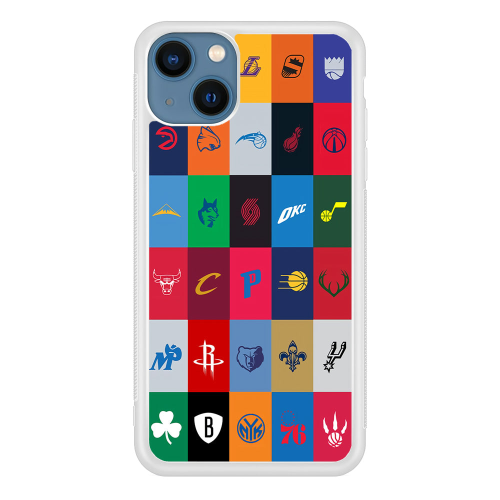 NBA Team Logos iPhone 13 Mini Case-Phone Case-Rubber White (2D Case)-Altracase