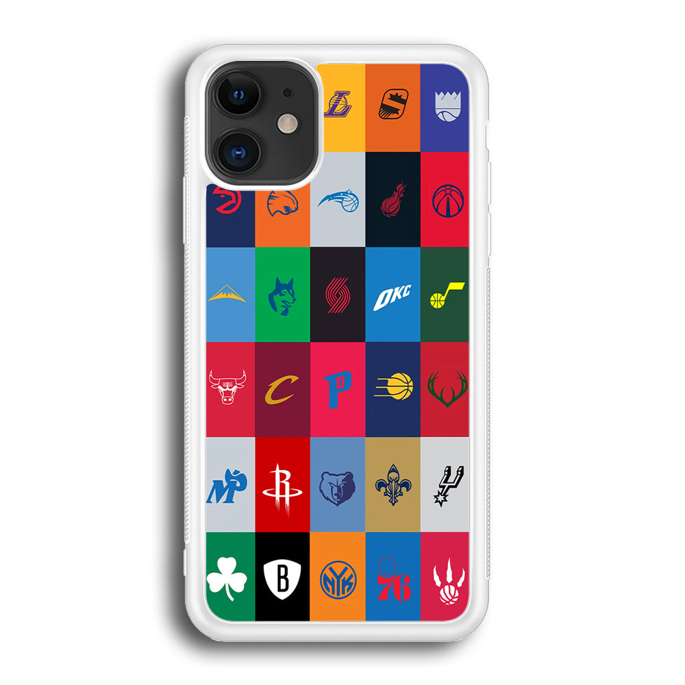 NBA Team Logos iPhone 12 Case-Phone Case-Rubber White (2D Case)-Altracase