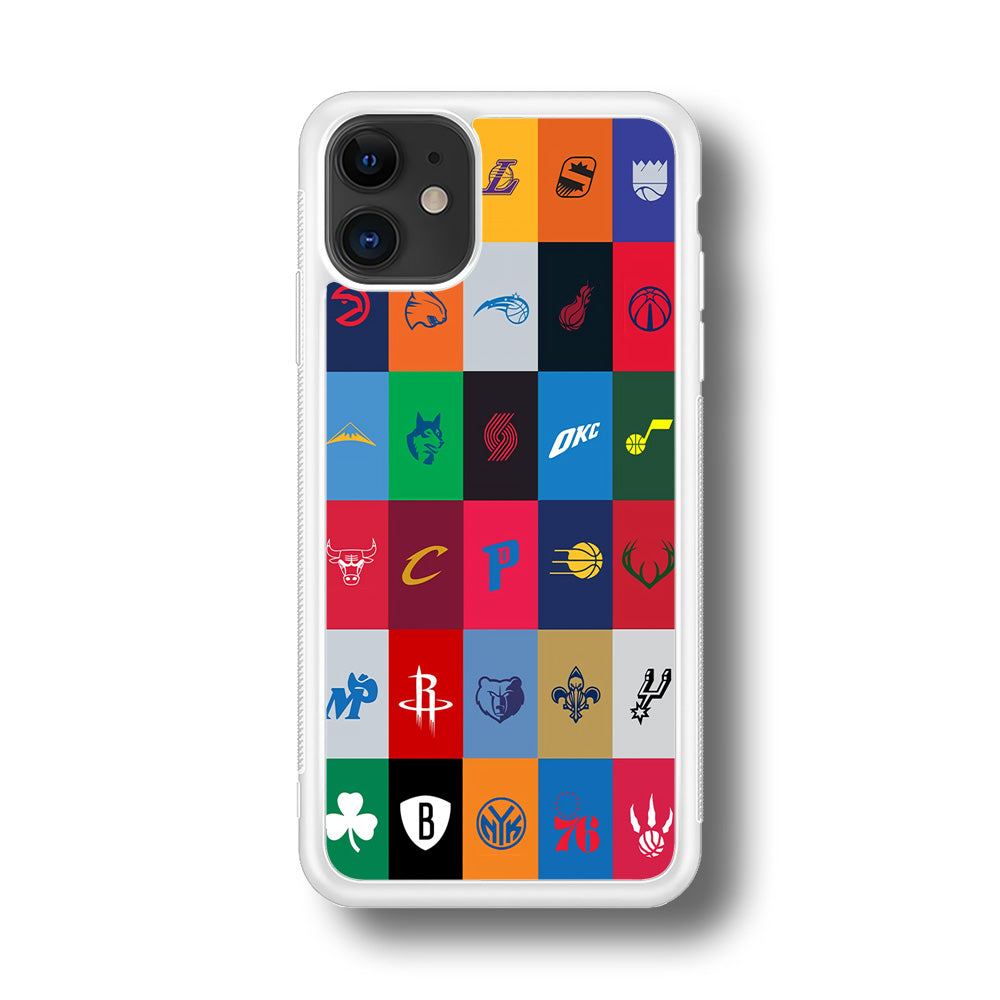 NBA Team Logos iPhone 11 Case-Phone Case-Rubber White (2D Case)-Altracase