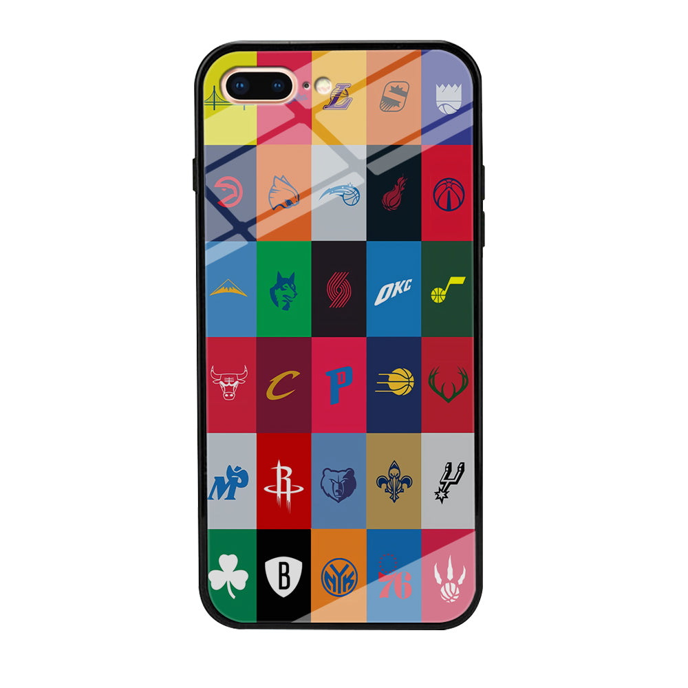NBA Team Logos iPhone 8 Plus Case-Phone Case-Tempered Glass Case-Altracase