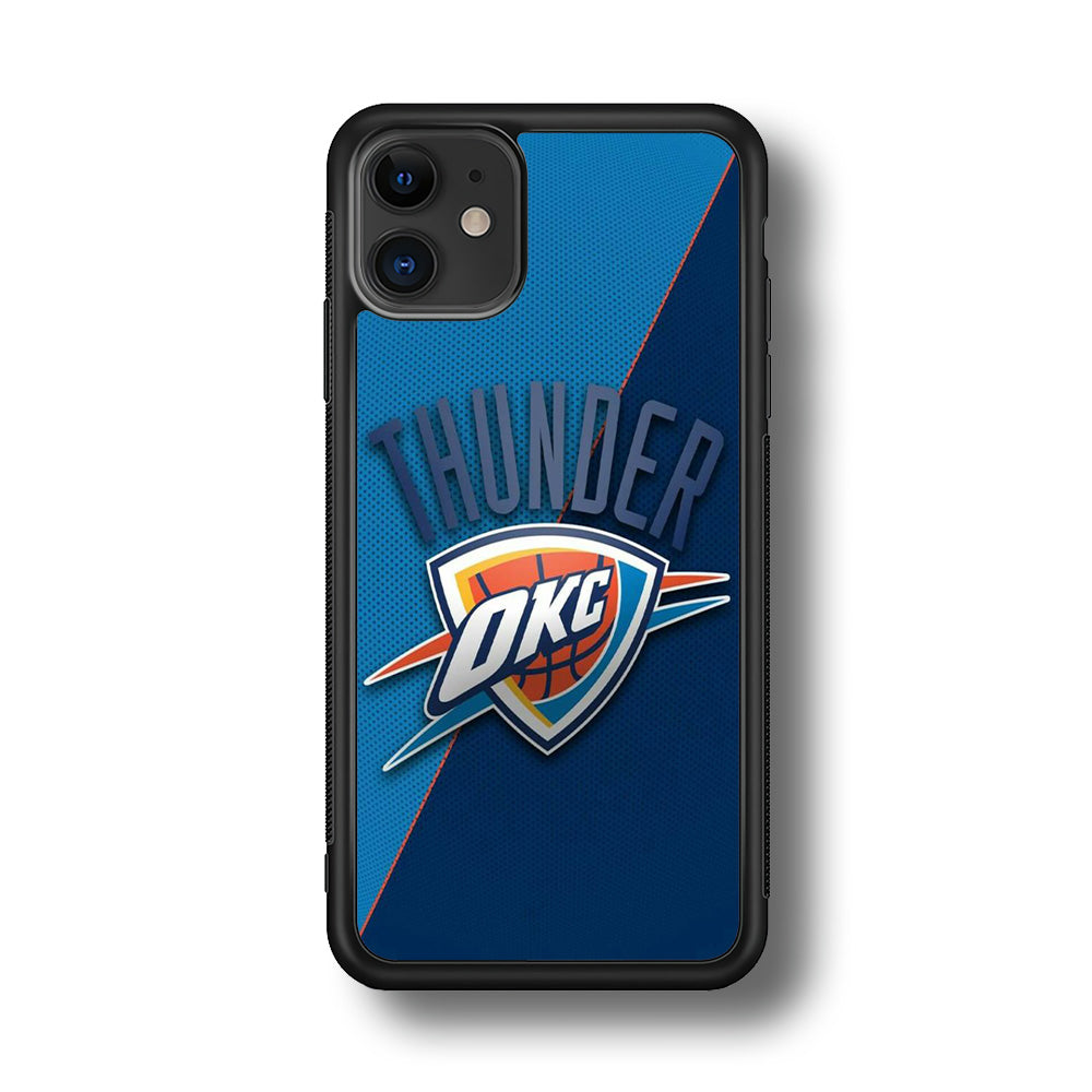 NBA Thunder Basketball 001 iPhone 11 Case-Phone Case-Rubber Black (2D Case)-Altracase
