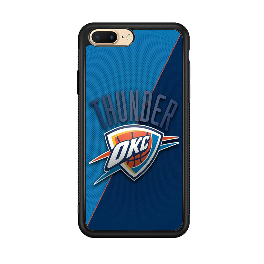 NBA Thunder Basketball 001 iPhone 8 Plus Case-Phone Case-Rubber Black (2D Case)-Altracase