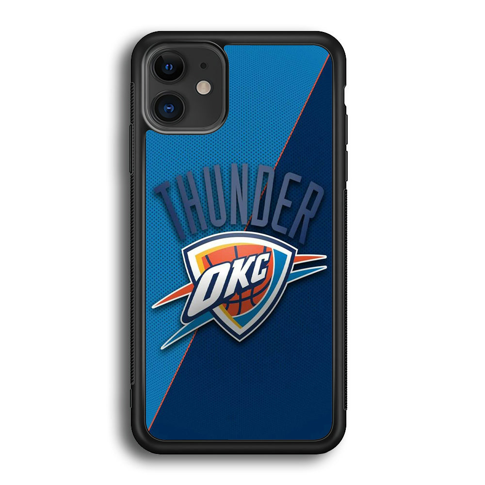 NBA Thunder Basketball 001 iPhone 12 Mini Case-Phone Case-Rubber Black (2D Case)-Altracase