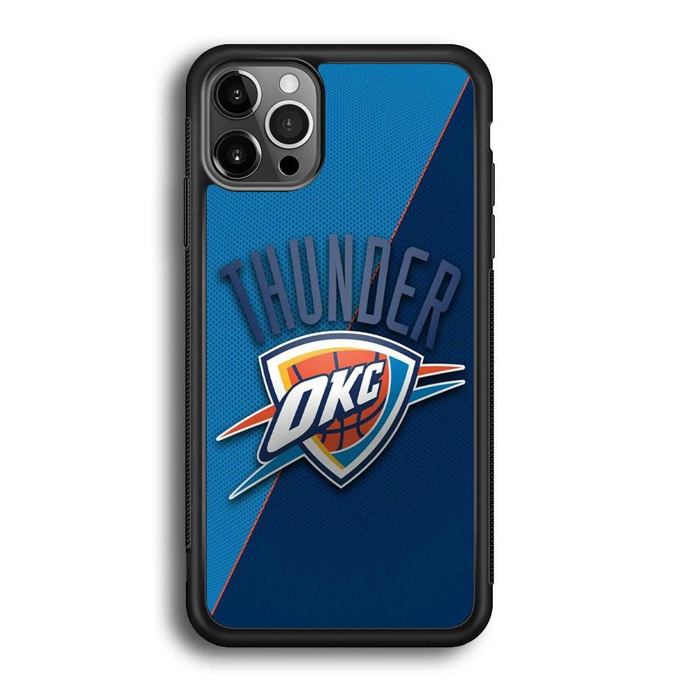 NBA Thunder Basketball 001 iPhone 12 Pro Max Case-Phone Case-Rubber Black (2D Case)-Altracase