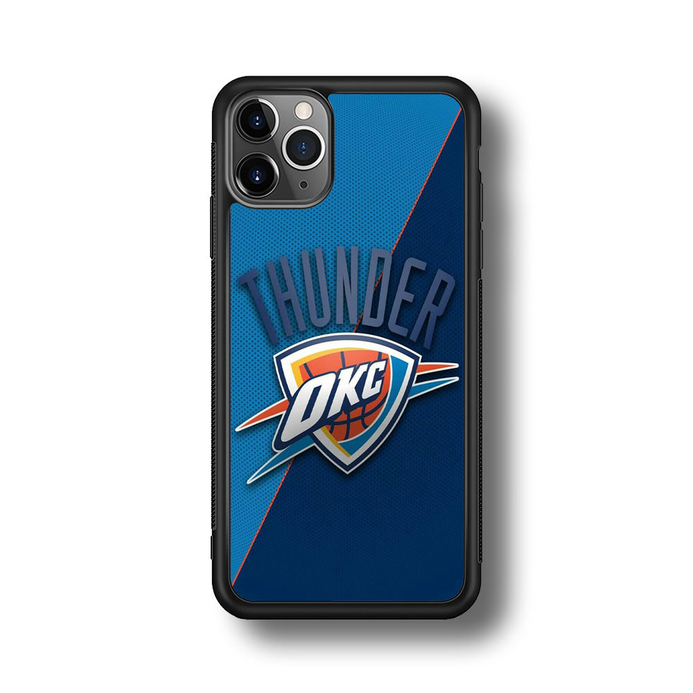 NBA Thunder Basketball 001 iPhone 11 Pro Max Case-Phone Case-Rubber Black (2D Case)-Altracase