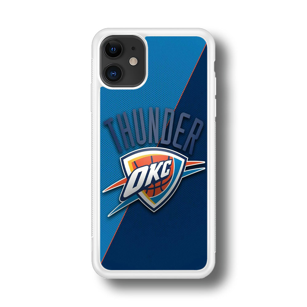 NBA Thunder Basketball 001 iPhone 11 Case-Phone Case-Rubber White (2D Case)-Altracase
