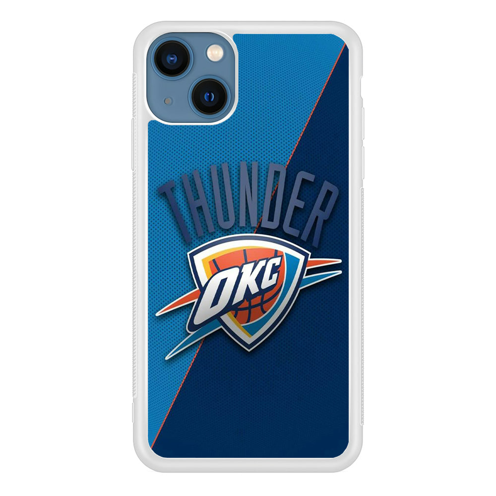 NBA Thunder Basketball 001 iPhone 13 Mini Case-Phone Case-Rubber White (2D Case)-Altracase