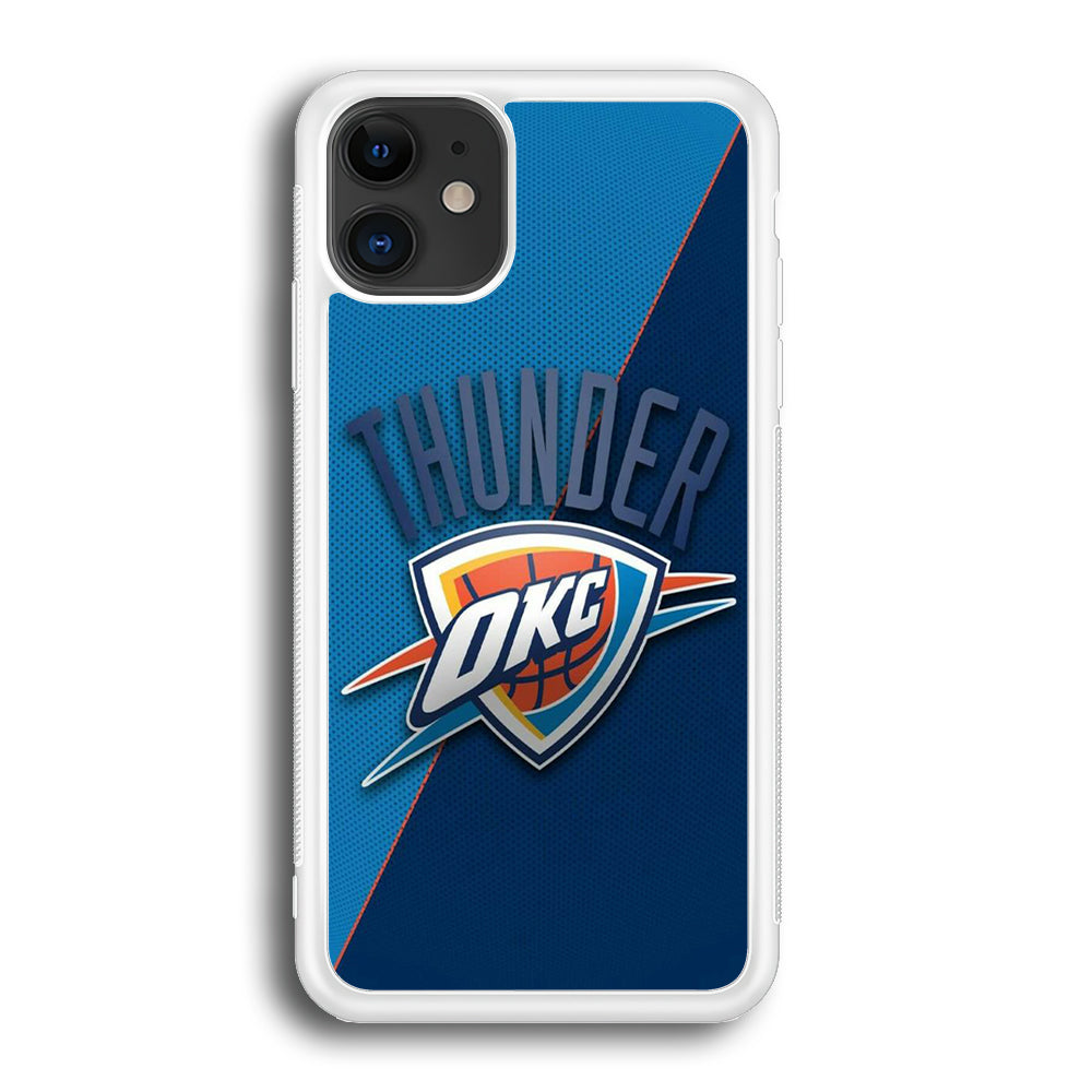NBA Thunder Basketball 001 iPhone 12 Mini Case-Phone Case-Rubber White (2D Case)-Altracase