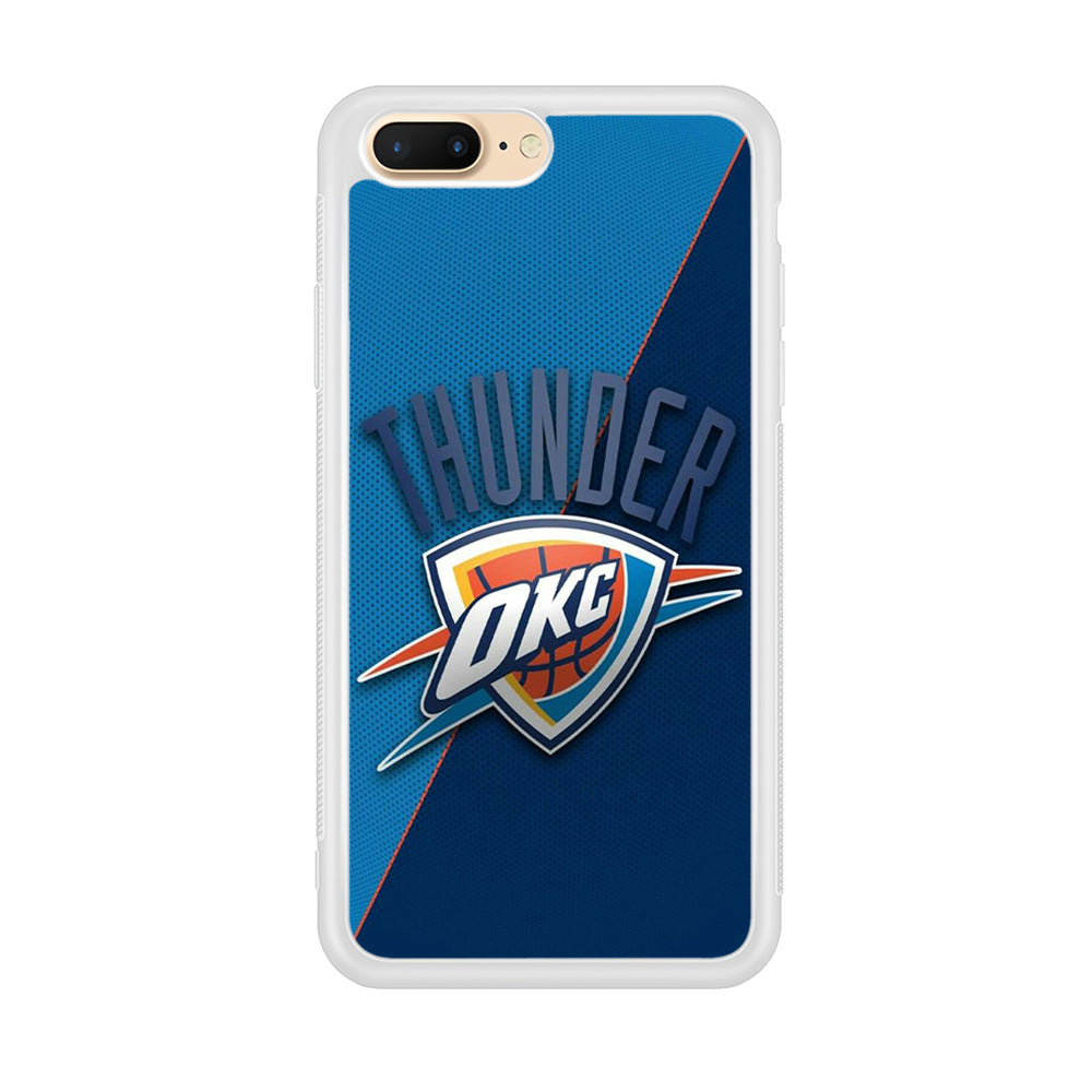 NBA Thunder Basketball 001 iPhone 8 Plus Case-Phone Case-Rubber White (2D Case)-Altracase