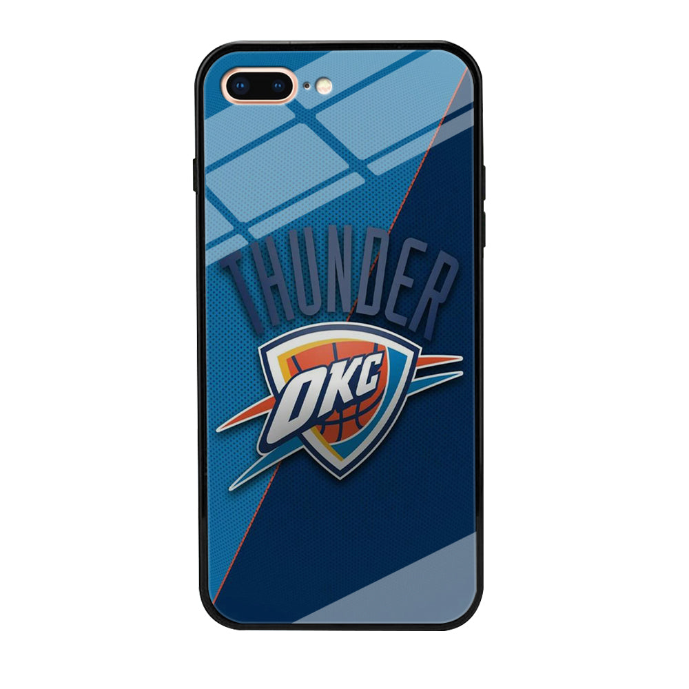 NBA Thunder Basketball 001 iPhone 8 Plus Case-Phone Case-Tempered Glass Case-Altracase