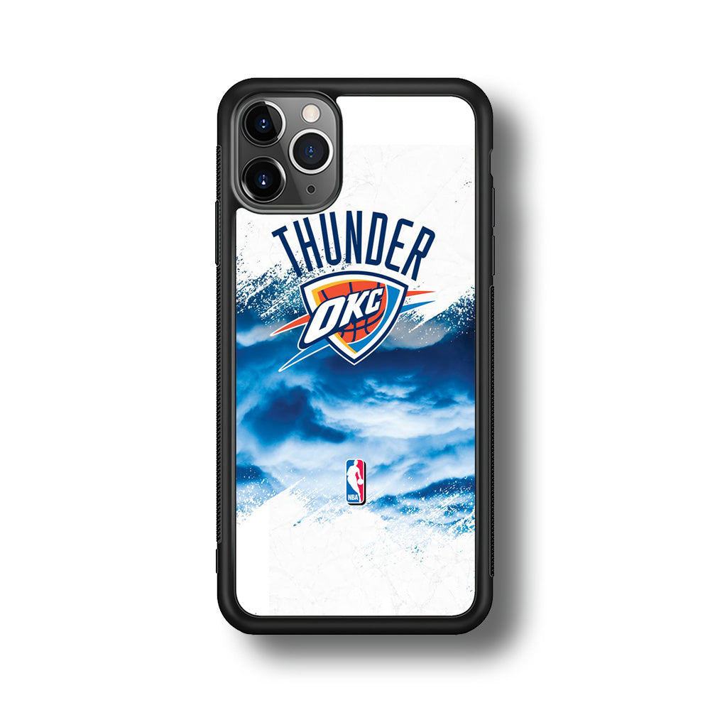 NBA Thunder Basketball 002 iPhone 11 Pro Max Case-Phone Case-Rubber Black (2D Case)-Altracase