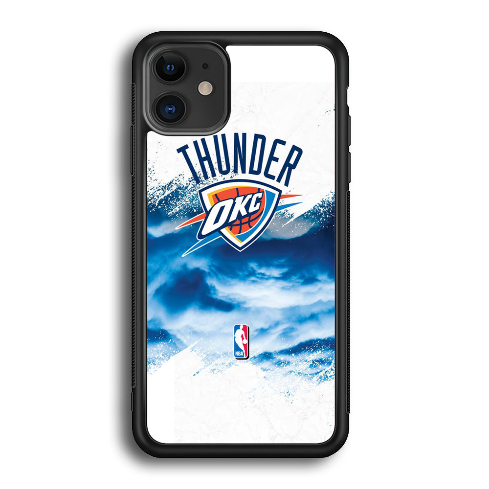 NBA Thunder Basketball 002 iPhone 12 Mini Case-Phone Case-Rubber Black (2D Case)-Altracase