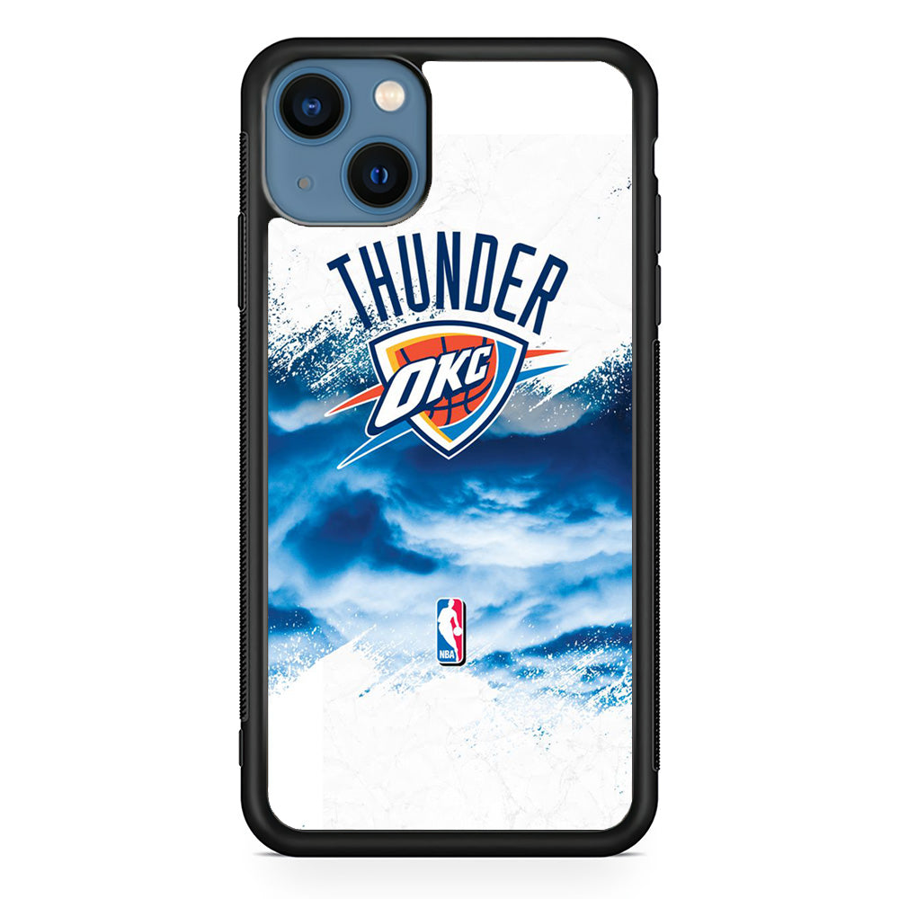 NBA Thunder Basketball 002 iPhone 13 Mini Case-Phone Case-Rubber Black (2D Case)-Altracase