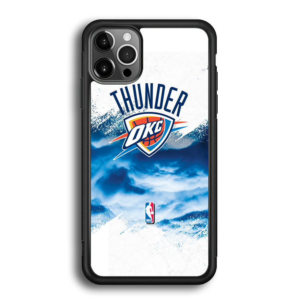 NBA Thunder Basketball 002 iPhone 12 Pro Max Case-Phone Case-Rubber Black (2D Case)-Altracase