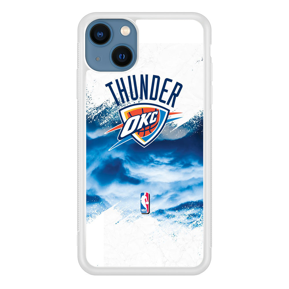 NBA Thunder Basketball 002 iPhone 13 Mini Case-Phone Case-Rubber White (2D Case)-Altracase