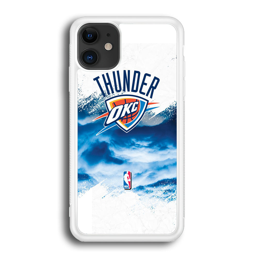 NBA Thunder Basketball 002 iPhone 12 Mini Case-Phone Case-Rubber White (2D Case)-Altracase