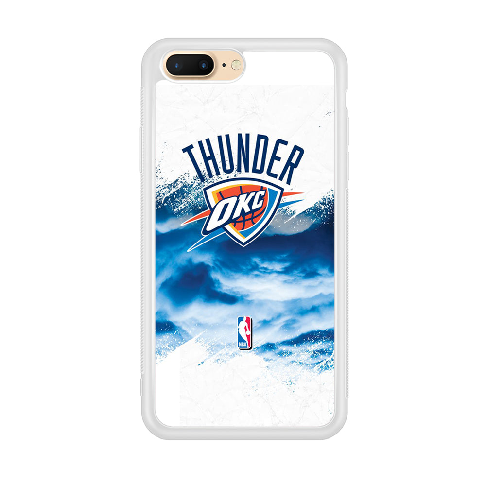 NBA Thunder Basketball 002 iPhone 8 Plus Case-Phone Case-Rubber White (2D Case)-Altracase