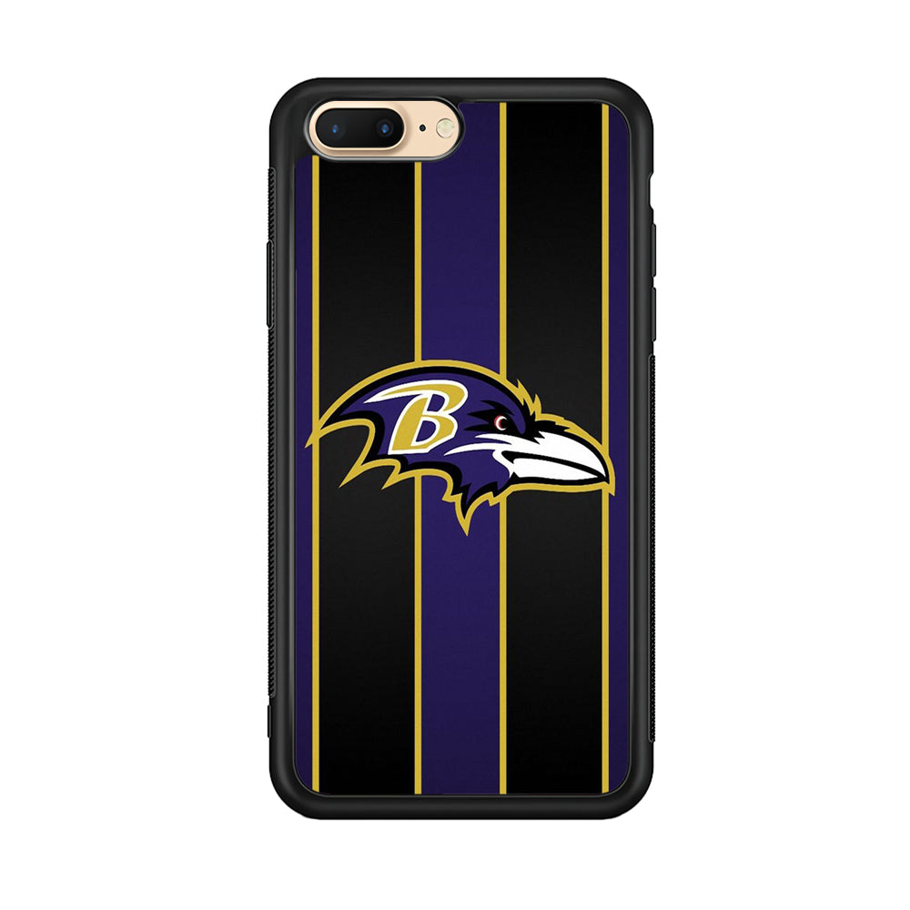 NFL Baltimore Ravens 001 iPhone 8 Plus Case-Phone Case-Rubber Black (2D Case)-Altracase