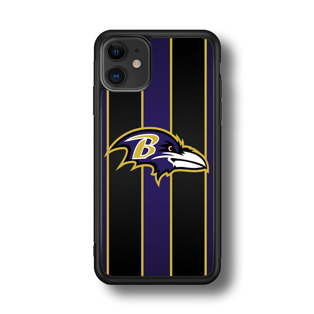 NFL Baltimore Ravens 001 iPhone 11 Case-Phone Case-Rubber Black (2D Case)-Altracase