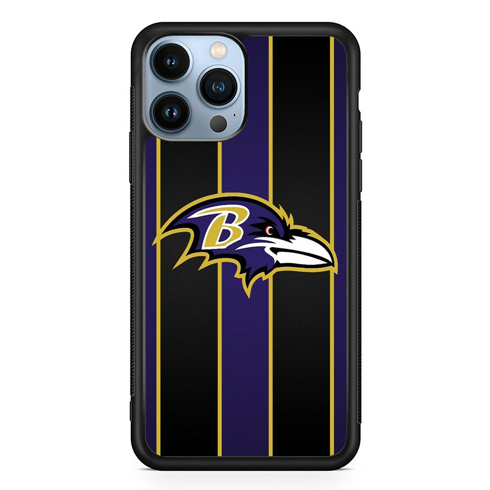 NFL Baltimore Ravens 001 iPhone 13 Pro Case-Phone Case-Rubber Black (2D Case)-Altracase