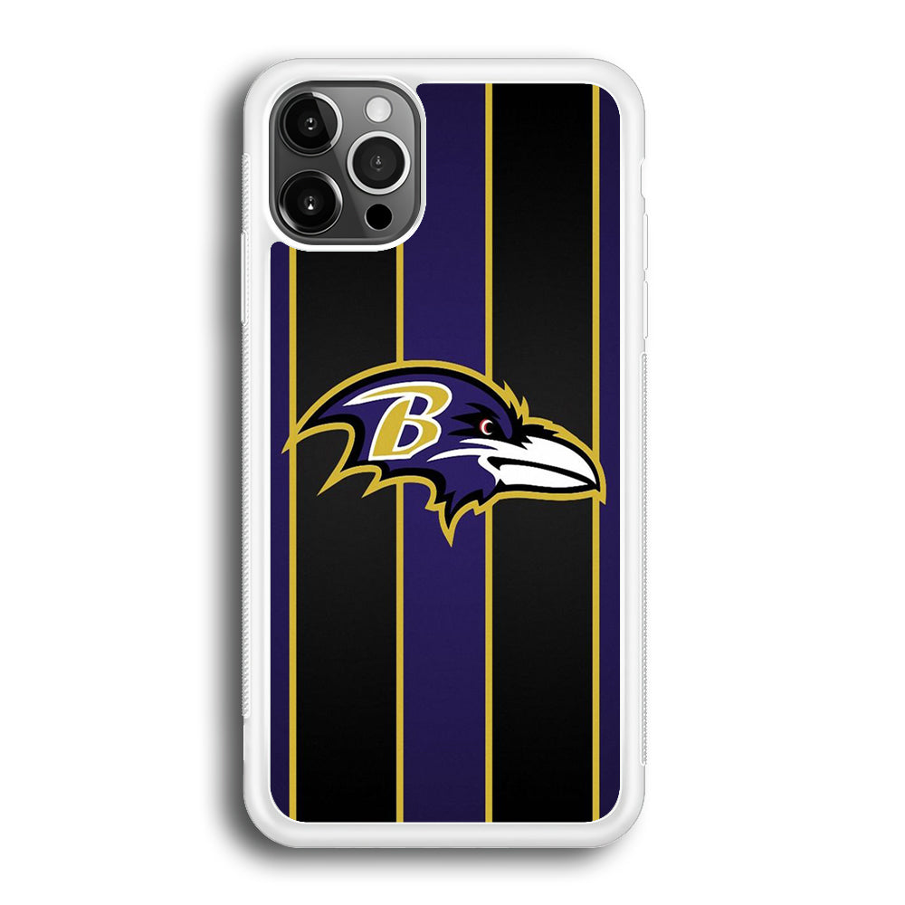NFL Baltimore Ravens 001 iPhone 12 Pro Max Case-Phone Case-Rubber White (2D Case)-Altracase
