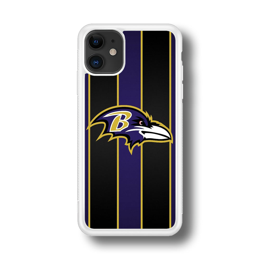 NFL Baltimore Ravens 001 iPhone 11 Case-Phone Case-Rubber White (2D Case)-Altracase