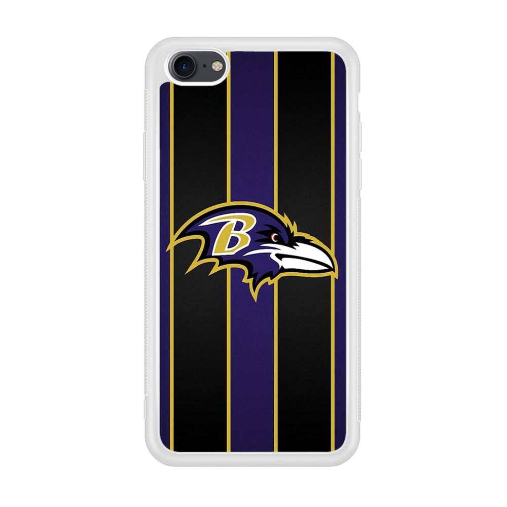 NFL Baltimore Ravens 001 iPhone 7 Case-Phone Case-Rubber White (2D Case)-Altracase