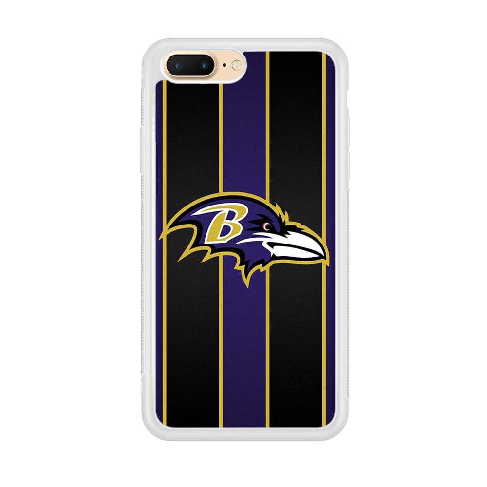NFL Baltimore Ravens 001 iPhone 8 Plus Case-Phone Case-Rubber White (2D Case)-Altracase