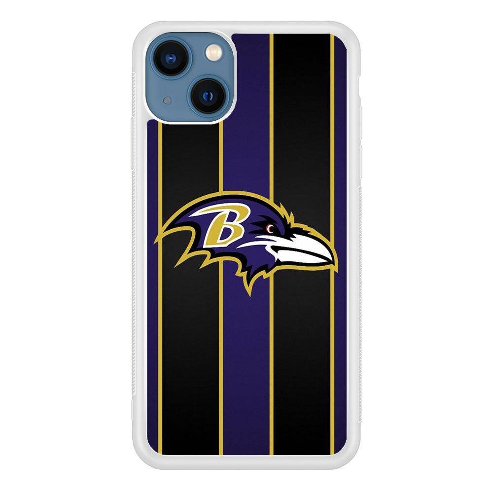 NFL Baltimore Ravens 001 iPhone 13 Mini Case-Phone Case-Rubber White (2D Case)-Altracase