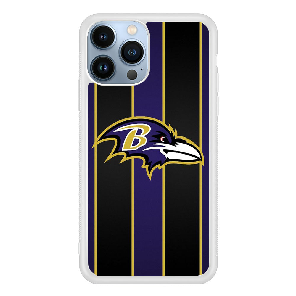 NFL Baltimore Ravens 001 iPhone 13 Pro Case-Phone Case-Rubber White (2D Case)-Altracase