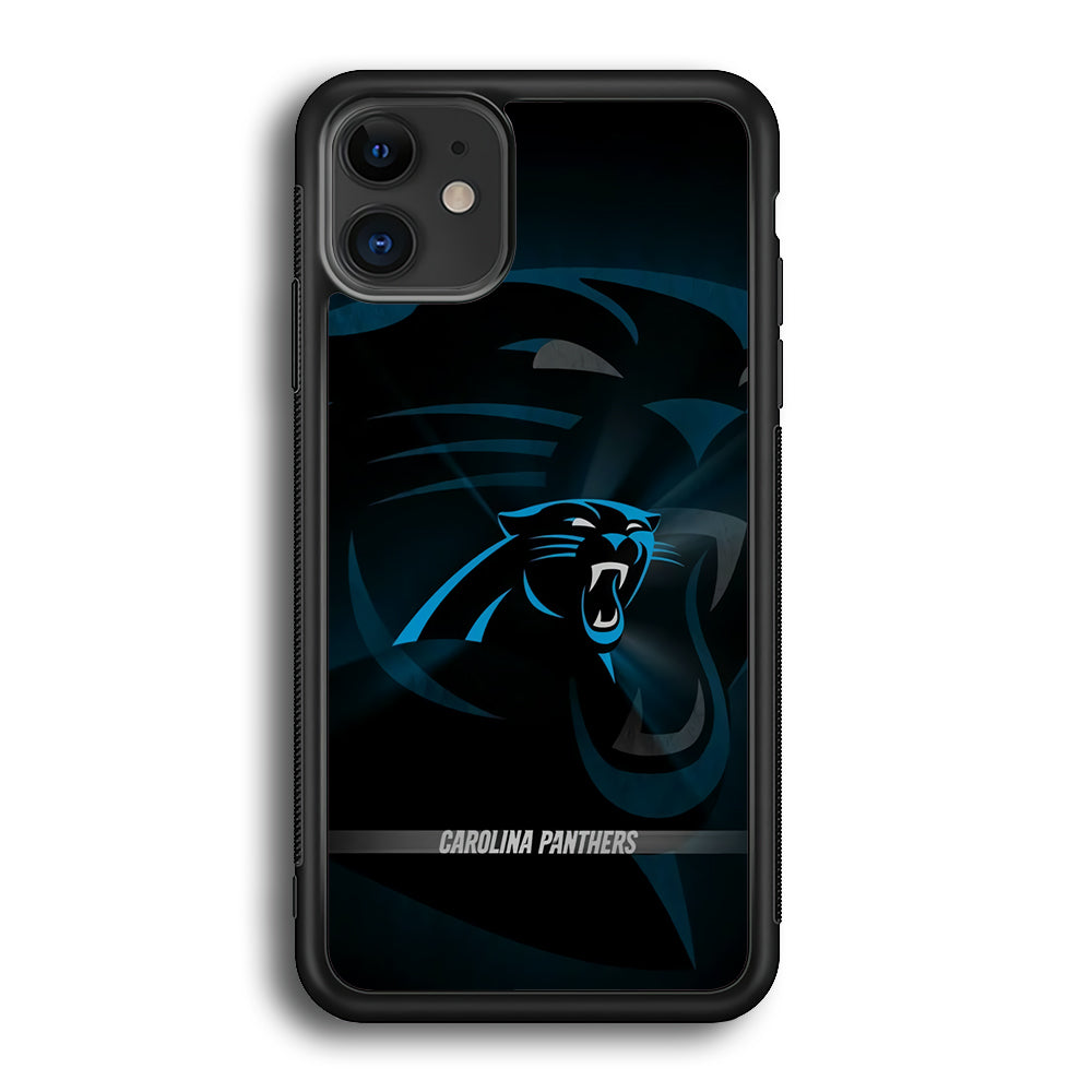 NFL Carolina Panthers 001 iPhone 12 Case-Phone Case-Rubber Black (2D Case)-Altracase