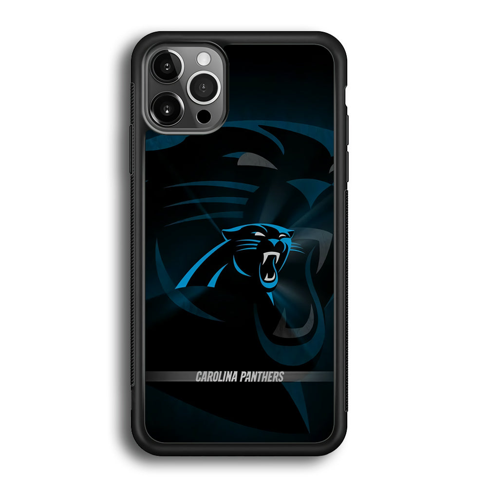 NFL Carolina Panthers 001 iPhone 12 Pro Max Case-Phone Case-Rubber Black (2D Case)-Altracase