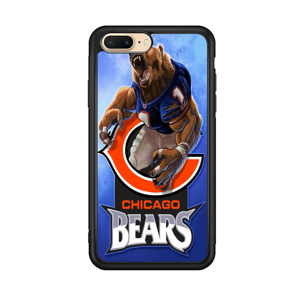 NFL Chicago Bears 001 iPhone 7 Plus Case-Phone Case-Rubber Black (2D Case)-Altracase