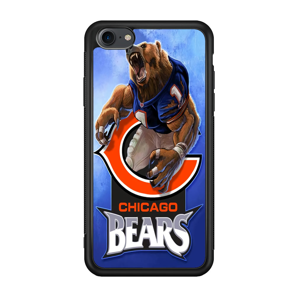 NFL Chicago Bears 001 iPhone 7 Case-Phone Case-Rubber Black (2D Case)-Altracase