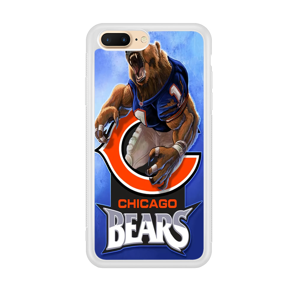 NFL Chicago Bears 001 iPhone 7 Plus Case-Phone Case-Rubber White (2D Case)-Altracase