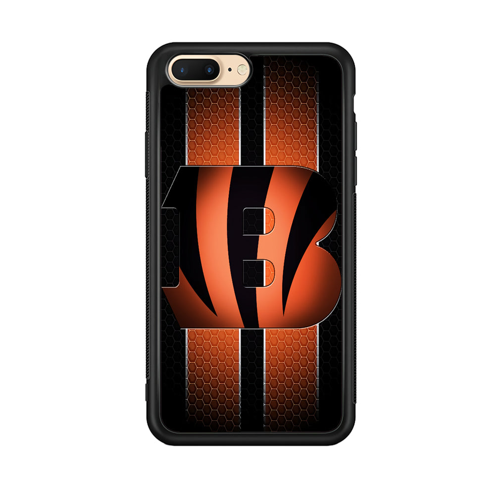 NFL Cincinnati Bengals 001 iPhone 8 Plus Case-Phone Case-Rubber Black (2D Case)-Altracase