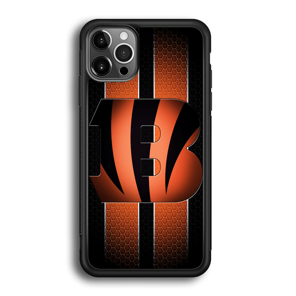 NFL Cincinnati Bengals 001 iPhone 12 Pro Max Case-Phone Case-Rubber Black (2D Case)-Altracase