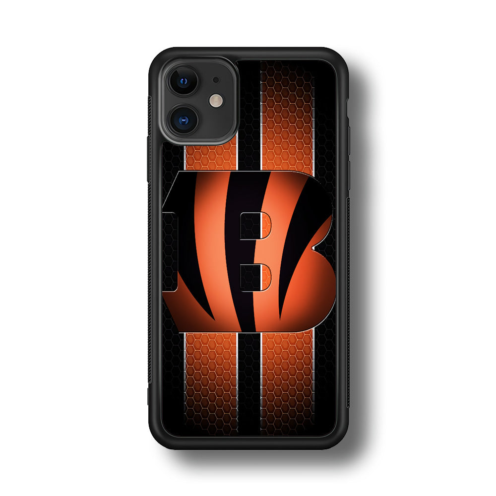 NFL Cincinnati Bengals 001 iPhone 11 Case-Phone Case-Rubber Black (2D Case)-Altracase