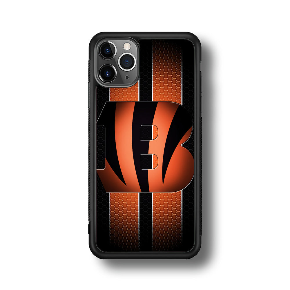 NFL Cincinnati Bengals 001 iPhone 11 Pro Max Case-Phone Case-Rubber Black (2D Case)-Altracase