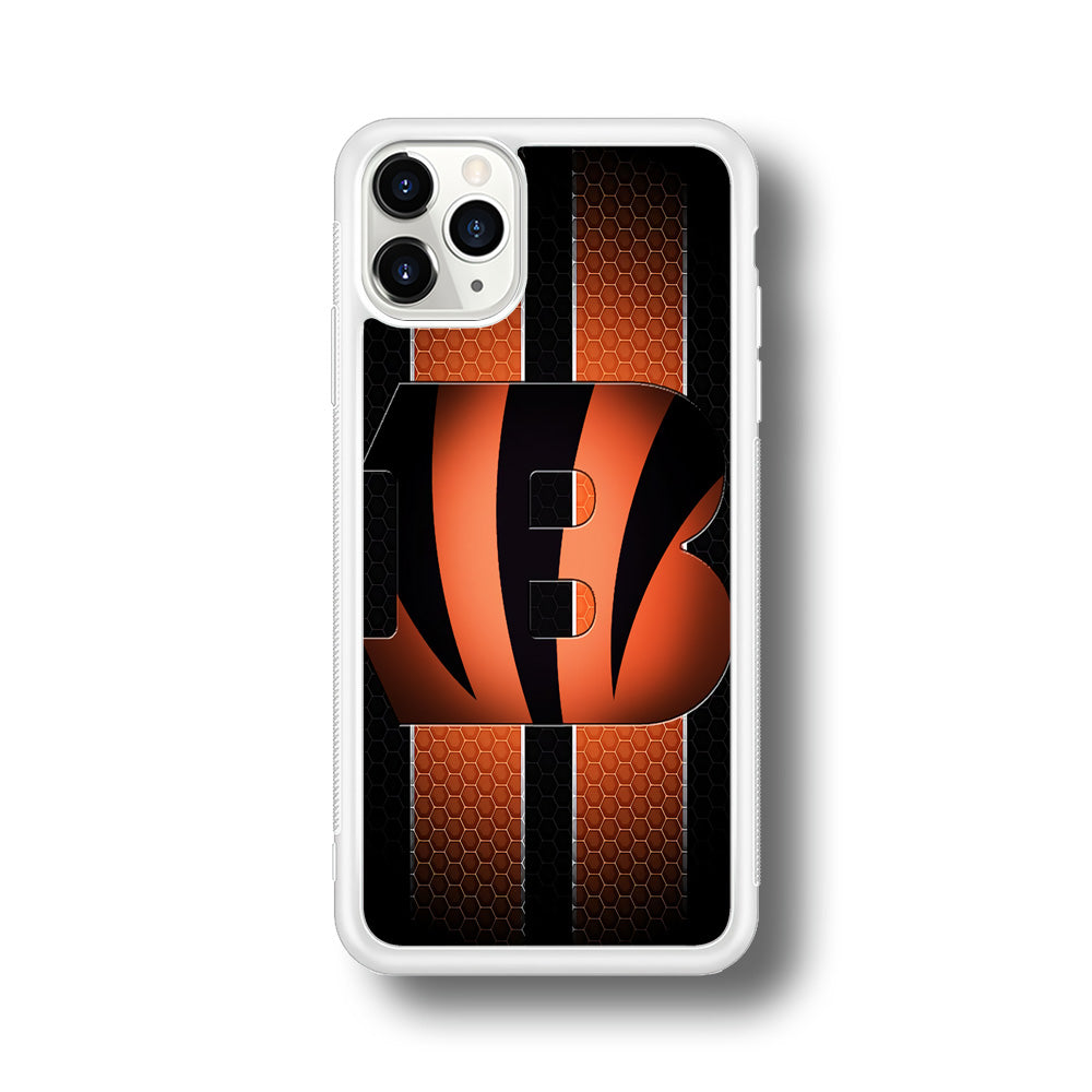 NFL Cincinnati Bengals 001 iPhone 11 Pro Max Case-Phone Case-Rubber White (2D Case)-Altracase