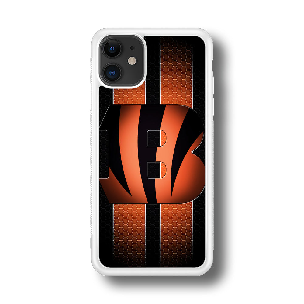 NFL Cincinnati Bengals 001 iPhone 11 Case-Phone Case-Rubber White (2D Case)-Altracase