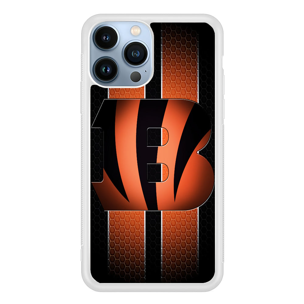 NFL Cincinnati Bengals 001 iPhone 13 Pro Case-Phone Case-Rubber White (2D Case)-Altracase