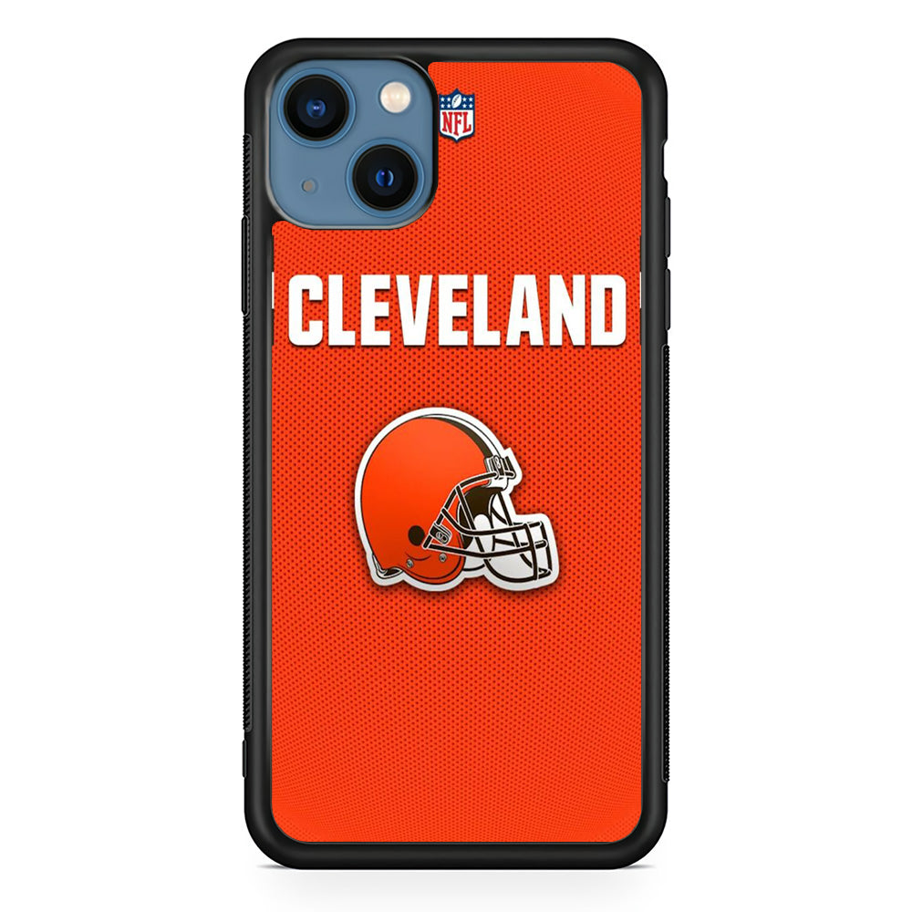 NFL Cleveland Browns 001 iPhone 13 Mini Case-Phone Case-Rubber Black (2D Case)-Altracase