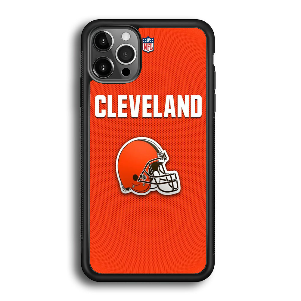 NFL Cleveland Browns 001 iPhone 12 Pro Max Case-Phone Case-Rubber Black (2D Case)-Altracase