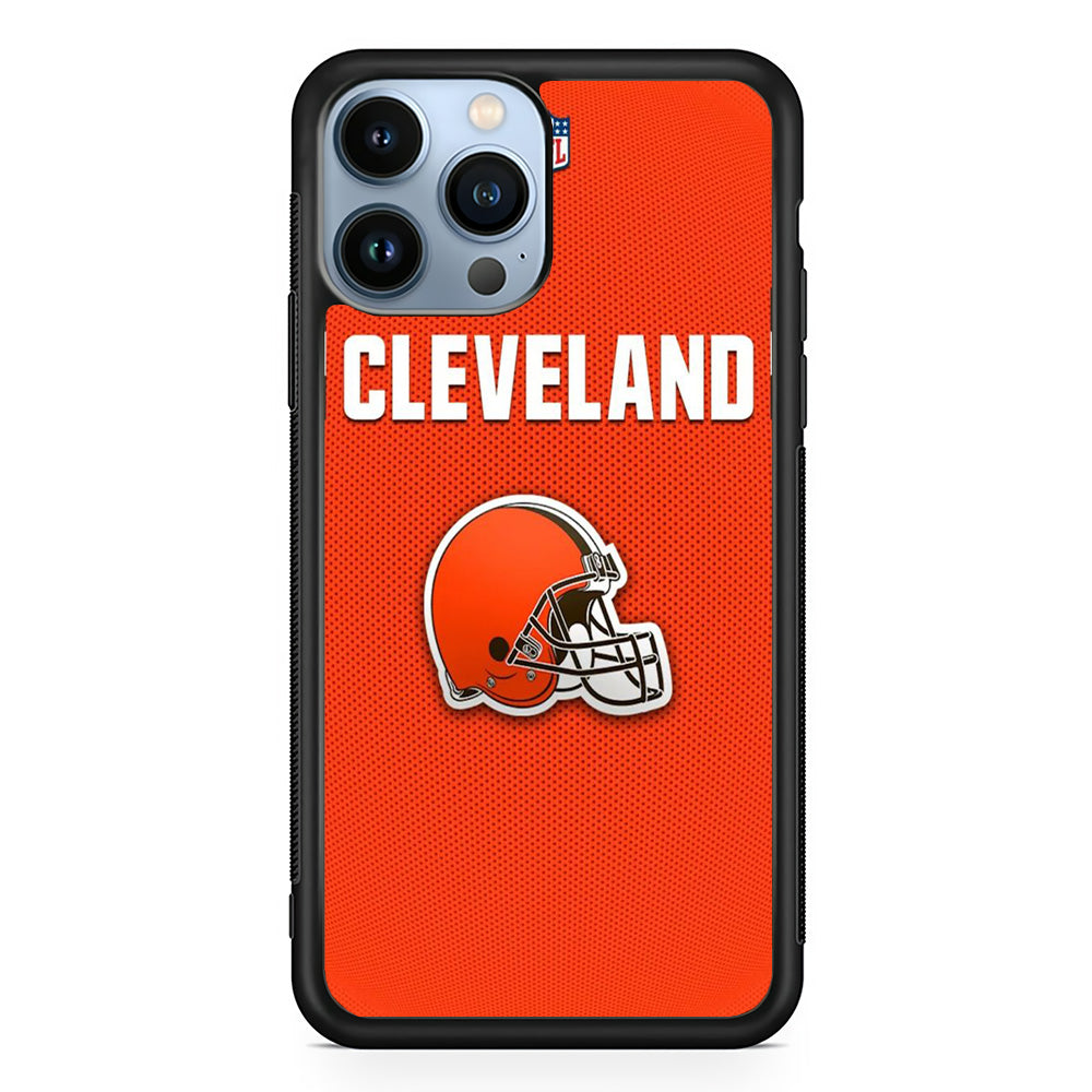 NFL Cleveland Browns 001 iPhone 13 Pro Case-Phone Case-Rubber Black (2D Case)-Altracase